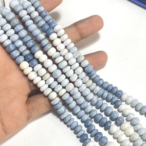 Blue Opal Plain Rondelle Shape Beads, 7-8.5MM Natural Gemstone Smooth Rondelle Beads, Wholesale Beading Supplies - Product Image 4