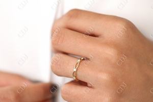 Anillo de compromiso de oro de 18 quilates con diamantes de imitación, sortija de compromiso, con certificado IGI - Product Image 5