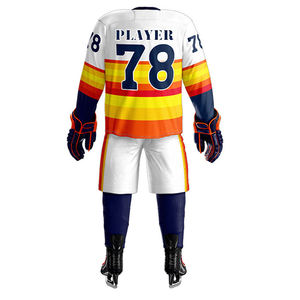 เสื้อฮอกกี้น้ำแข็งชุดทีมโพลีเอสเตอร์สีดำพิมพ์โลโก้ตามสั่ง - Product Image 3