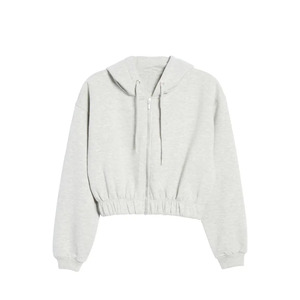 เสื้อมีฮู้ดผ้าฟลีซผ้าฝ้ายแขนยาวสำหรับผู้หญิงเสื้อมีซิปสั้น2026 - Product Image 5