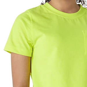 Color verde claro mujeres 100% algodón liso camisetas venta al por mayor de alta calidad logotipo personalizado puro algodón mujeres camisetas - Product Image 5