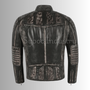 Veste de motard en cuir de vachette de qualité supérieure pour homme Veste de motard en cuir de vachette rustique pour motocycliste - Product Image 5