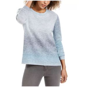 Cardigan da donna Style Co blu navy sfumato, stile coreano casual, taglia M, in maglia di seta traspirante con strisce frontali, per l'autunno - Product Image 1