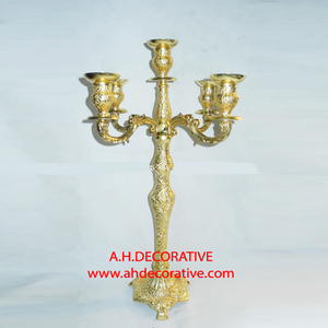 Candélabres en métal nickelé de haute qualité de vente chaude pour la décoration de fête de mariage Candélabres faits à la main de restaurant - Product Image 6