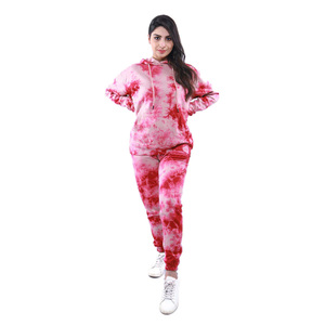 2025 nouveautés Y2K Streetwear produits tendance survêtement femmes recadrée sweat à capuche zippé pantalons de survêtement XL décontracté Long tye and dye - Product Image 3
