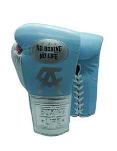 Gants de boxe professionnels de haute qualité, faits à la main, neufs, en cuir, avec lacets, poignées respirantes et absorbantes - Product Image 1