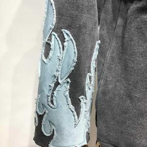 เสื้อฮู้ดสวมหัวโอเวอร์ไซซ์สำหรับผู้ชายเสื้อฮู้ดสองชั้นปักลายแบบไม่มีรอยไหล่ผ้าย้อมสีเรียบสำหรับฤดูหนาวใส่สบายงานตามสั่ง - Product Image 2