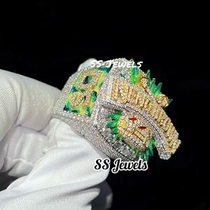 Neno Brown Luxury Hip Hop Championship <b>Ring</b> <b>for</b> <b>Men</b> 3D Logo with VVS Moissanite & 925 <b>Silver</b> Fashion Lovers' Favorite - Product Image 2