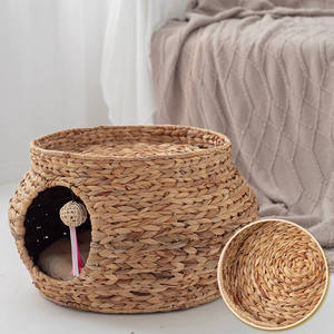 Vente chaude fournitures pour animaux de compagnie nouveaux autres Styles animaux de compagnie Cages et maisons produit pour chien chat tissé jacinthe d'eau lits - Product Image 2