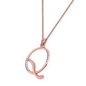 Colgante de Diamante CVD Cultivado en Laboratorio de la Colección Premium, Diseño 'Q', Amuleto con Letra del Alfabeto para Unisex - Product Image 5