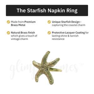 Producto más vendido Latón Oro Estrella de mar Servilleteros Titular Venta al por mayor Precio a granel y la mejor calidad - Product Image 4