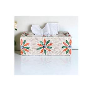 Home Office Countertop <b>Tissue</b> Storage <b>Box</b> Superior Quality Mother Pearl <b>Tissue</b> <b>Box</b> <b>Holder</b> Colorful Flowers <b>Tissue</b> Organizer - Product Image 1