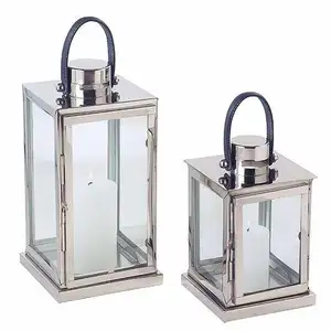 Lanternes en verre de prix usine avec le matériel en laiton fait des lanternes à la mode conçues pour des utilisations de décoration par l'exportateur