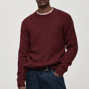 Pulls d'hiver OEM à coupe étroite pour hommes Conception personnalisée Mélange de laine du Bangladesh Poignets côtelés de grande taille Style tricoté de calibre moyen - Product Image 3