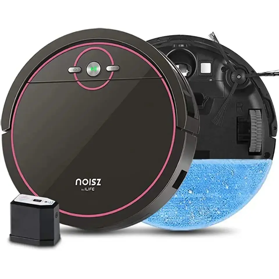 HOT NOISZ Pro Robot Vacuum Intelligent and Mop 2 in 1 Automatic Self-Charging Water Tank Tangle-Free Quiet Black Edition