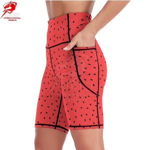 Shorts de yoga personalizados para mujer, de cintura alta, sin costuras, para entrenamiento, gimnasio, ropa deportiva para correr, entrenar y fitness. - Product Image 4