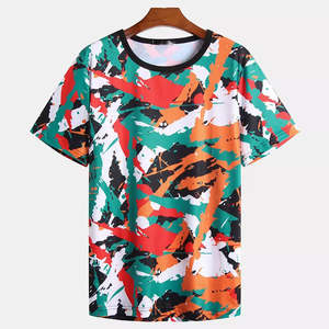 Vente en gros 100% coton T-shirt camouflage kaki pour homme respirant et anti-boulochage imprimé OEM personnalisé sur tissu tricoté - Product Image 1