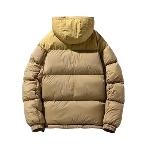 High Quality Custom Logo Design Winter Outdoor Heavyweight <b>Padded</b> Bubble Puffer Down <b>Jacket</b> for Men With <b>Hood</b> - Product Image 5