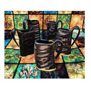 Taza de cuerno vikingo de búfalo de cerveza de latón tallada a mano personalizada de alta calidad, artesanías naturales de precio económico para bebidas de estilo religioso - Product Image 1