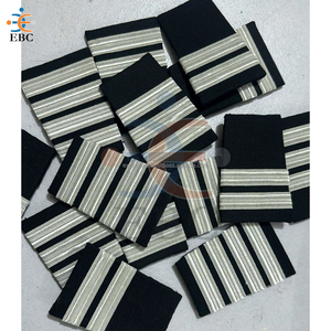 OEM Epaulettes de hombro bordados de PVC rígido con rayas, suaves, para piloto, aviación, personal y tripulación, parche bordado - Product Image 2
