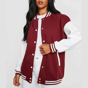 2025 patchs de broderie personnalisés respirant coupe-vent flambant neuf Letterman Baseball cuir manches laine corps Bomber Polyester - Product Image 1