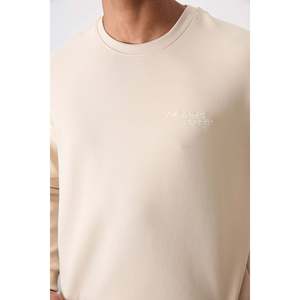 Conjunto Deportivo Informal para Hombre en Algodón Beige, Grueso, Suave y Texturizado, Ajuste Cómodo con Diseño Bordado-85254 - Product Image 6