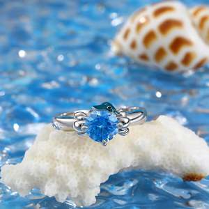 แหวนเงินแท้ทรงกลม Jeulia Hug Me Devil Fish ชุบโรเดียมอย่างดี - Product Image 5