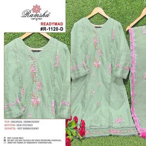 Costume pakistanais en organza prêt à l'emploi de qualité standard pour la fête de mariage et les occasions spéciales de l'Inde - Product Image 5