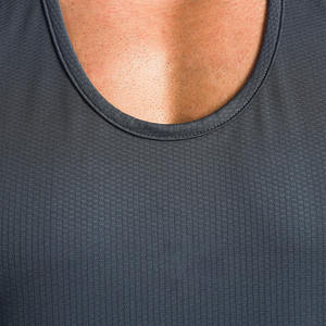 Men's muscle training vest with vertical beam bodybuilding sports vest Black men's vest with custom logo single-stitched vest - Product Image 4