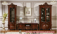 Ensemble de meubles muraux pour téléviseur de style italien, aspect antique, en bois de teck, taille personnalisable, design moderne, couleur personnalisée, décoration intérieure DST