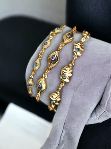 Bracelet en acier inoxydable plaqué zircon DAFNI BIG PAZAR - Cadeau tendance - Product Image 1