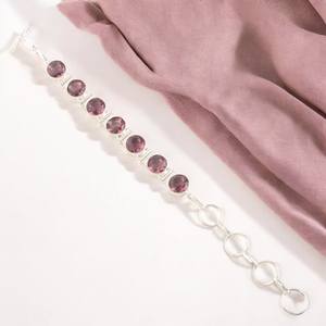 กำไลข้อมือเงินแท้ประดับโรโดไลต์ ดีไซน์แบบถ้วย ทำด้วยมือ ประดับเพชรพลอย สำหรับเดือนมิถุนายน หรูหรา คุณภาพสูง สง่างาม - Product Image 3