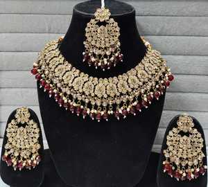 Conjunto Kundan Dulhan para Mujer y Niña, Collar, Aretes y Gargantilla Indios Multicolores para Fiestas y Regalos - Product Image 4