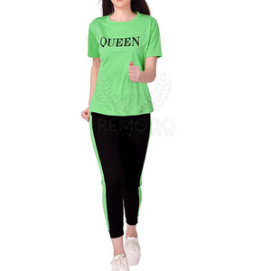 Ensemble de survêtement d'été pour femmes avec joggers Survêtement d'été en coton pour femmes pour tenue décontractée - Product Image 2