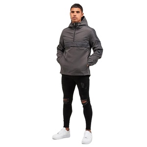 New Arrival Custom Blank Waterproof Hooded Winter High Street Pullover <b>Men's</b> Windbreaker <b>Jacket</b> Nylon <b>Half</b> <b>Zip</b> Breathable - Product Image 4