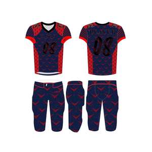 Maillots de football américain personnalisés en gros pour OEM – Ensembles d'équipe vierges respirants à impression numérique en polyester, anti-bactériens et à séchage rapide - Product Image 4