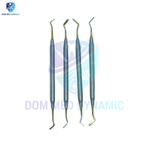 ชุดเครื่องมือทันตกรรมแบบสองด้านเครื่องมือสำหรับทำฟันทำจากสเตนเลสสตีล4ชิ้น - Product Image 2