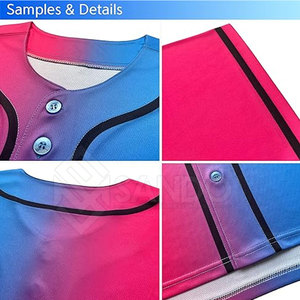 Jersey de béisbol con botones de fabricante de Pakistán Jersey de béisbol de color sólido Jersey de béisbol - Product Image 4