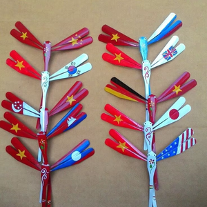 Libélula decorativa de bambú: pieza de arte popular hecha a mano para exhibición de pared o acento de mesa, ideal para regalar - Product Image 5