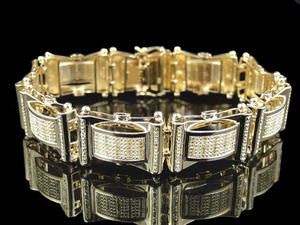 Classique élégant S925 en argent Sterling coupe ronde Moissanite diamant rond Hip Hop Bracelet pour hommes bijoux - Product Image 6