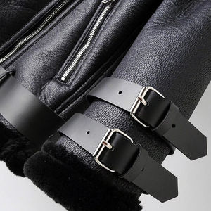 Manteau d'hiver imprimé en maille, cuir PU et toile pour femme, avec fermeture éclair, col rabattable, séchage rapide, écologique, respirant, avec ceinture - Product Image 5