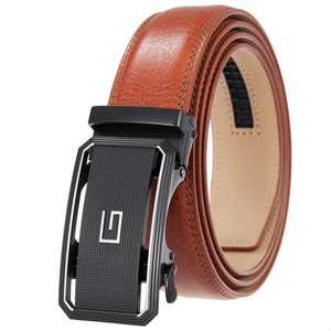 Ceinture en cuir véritable ceinture de robe décontractée avec boucle en alliage unique classique hommes confort ceintures en cuir véritable - Product Image 4