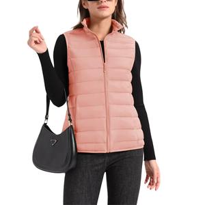 Venta caliente más nuevo estilo mujeres Puffer chaleco Stand Collar Zip up Crop chaqueta sin mangas prendas de vestir exteriores Casual moda chaleco para mujeres - Product Image 6