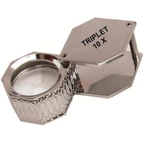 Loupe de bijoutier pliable à 3 lentilles 10X 15X 20X Loupe de poche avec poignée en caoutchouc Finition chromée Loupe pour diamants Bijoux Pierres précieuses - Product Image 6