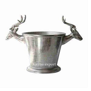 Fancy Classic Decorative Embossed Style Gold Eco-Friendly for Bucket Handicraft Aluminum Metal <b>Wine</b> Chiller - Product Image 4