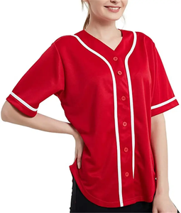 Camiseta de béisbol con cuello en V sublimada de poliéster personalizada, ropa deportiva estampada Unisex con logotipo bordado para hombres y mujeres de softbol - Product Image 2