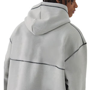 Ropa de calle OEM para hombre, ropa unisex con logotipo personalizado, sudaderas con capucha de gran tamaño, hombro caído, peso pesado, 100% algodón, longitud corta para invierno - Product Image 6