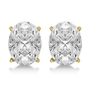 ต่างหูเพชรทรงรี 4 ขา แบบตะกร้า ทอง 14K สีเหลือง ทองชมพู ทองขาว ลายดอกไม้ รูปทรงดอกไม้ ดีไซน์หรูหรา - Product Image 2