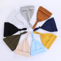 Gorros anudados Unisex de fabricante para bebés recién nacidos, accesorios para recién nacidos de 100% algodón, gorros con nudo para recién nacidos, gorro para dormir para niñas, gorro para bebés