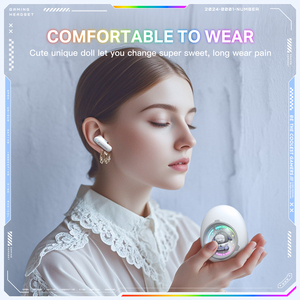 Auriculares inalámbricos <span class=keywords><strong>ONIKUMA</strong></span> T302, auriculares para niñas y niños, bonitos auriculares estéreo de dibujos animados con dientes azules, auriculares internos para juegos TWS - Product Image 6